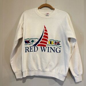 Vintage Red Wing Sailboat Graphic Sweatshirt Jerzees USA Small